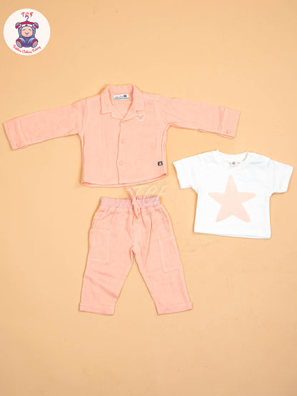 White & Peach - Shirts & Pants