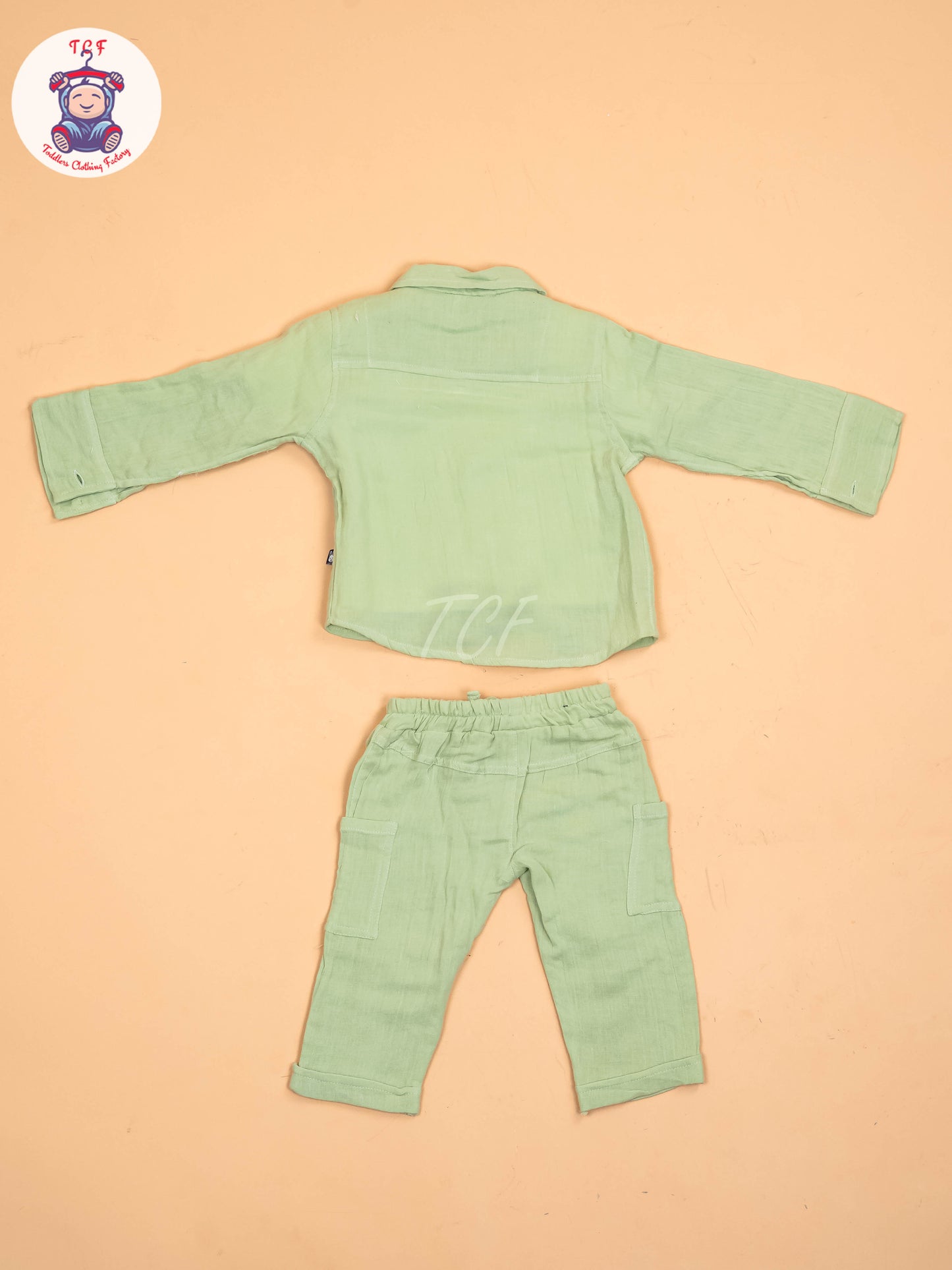 White & Pista Green - Shirts & Pants