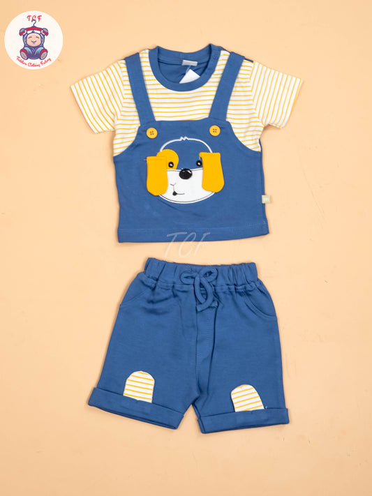 White With Yellow Stripes & Blue - Jumpsuits