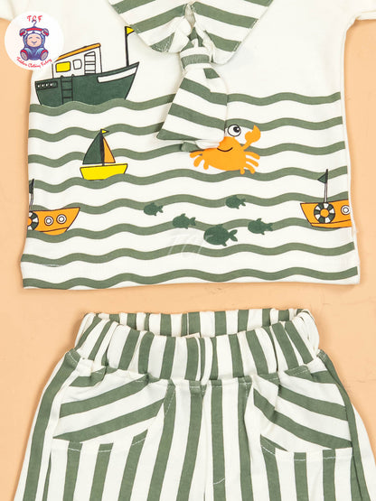 White & Green - T-Shirts & Shorts