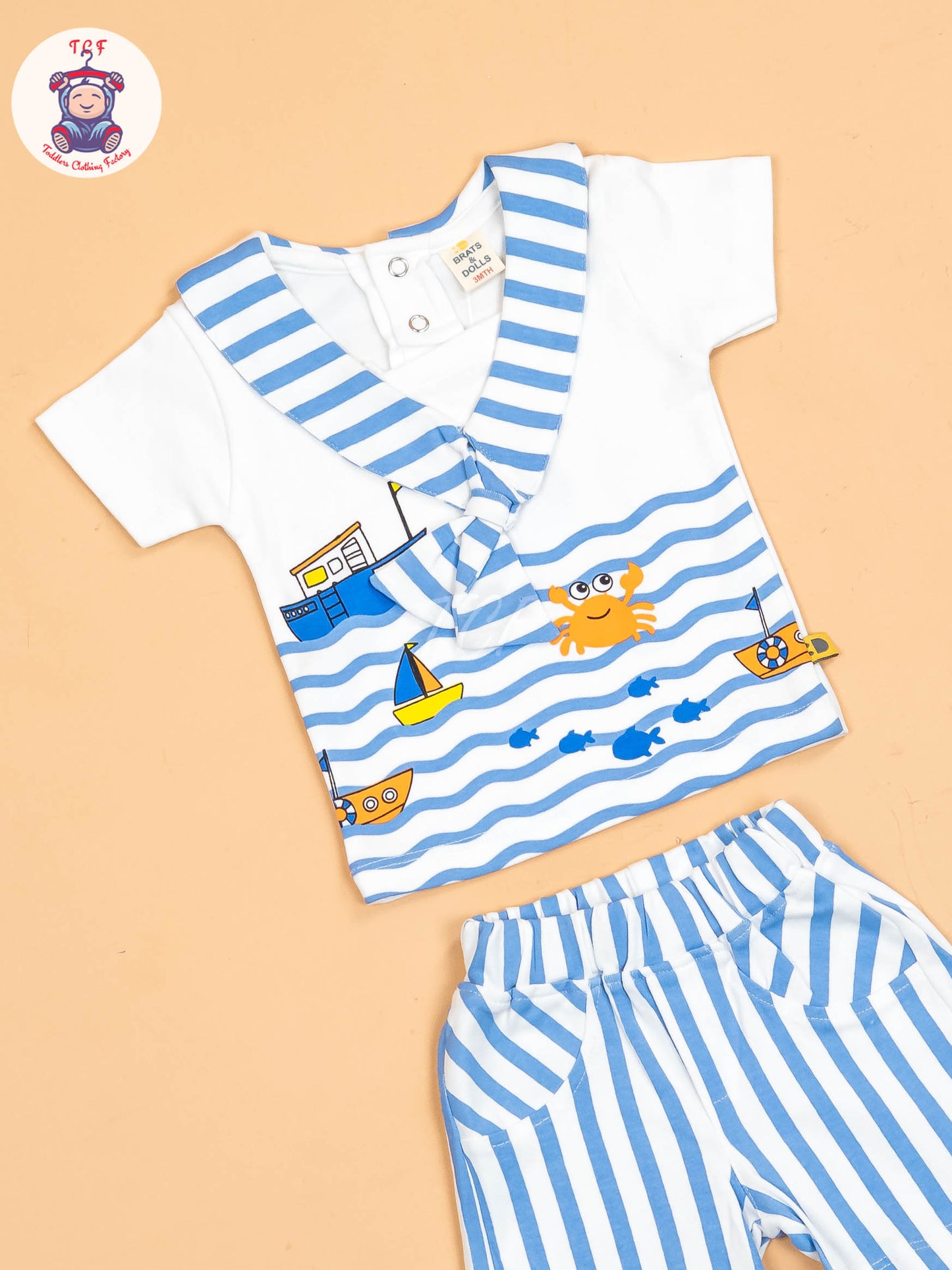White & Blue - T-Shirts & Shorts