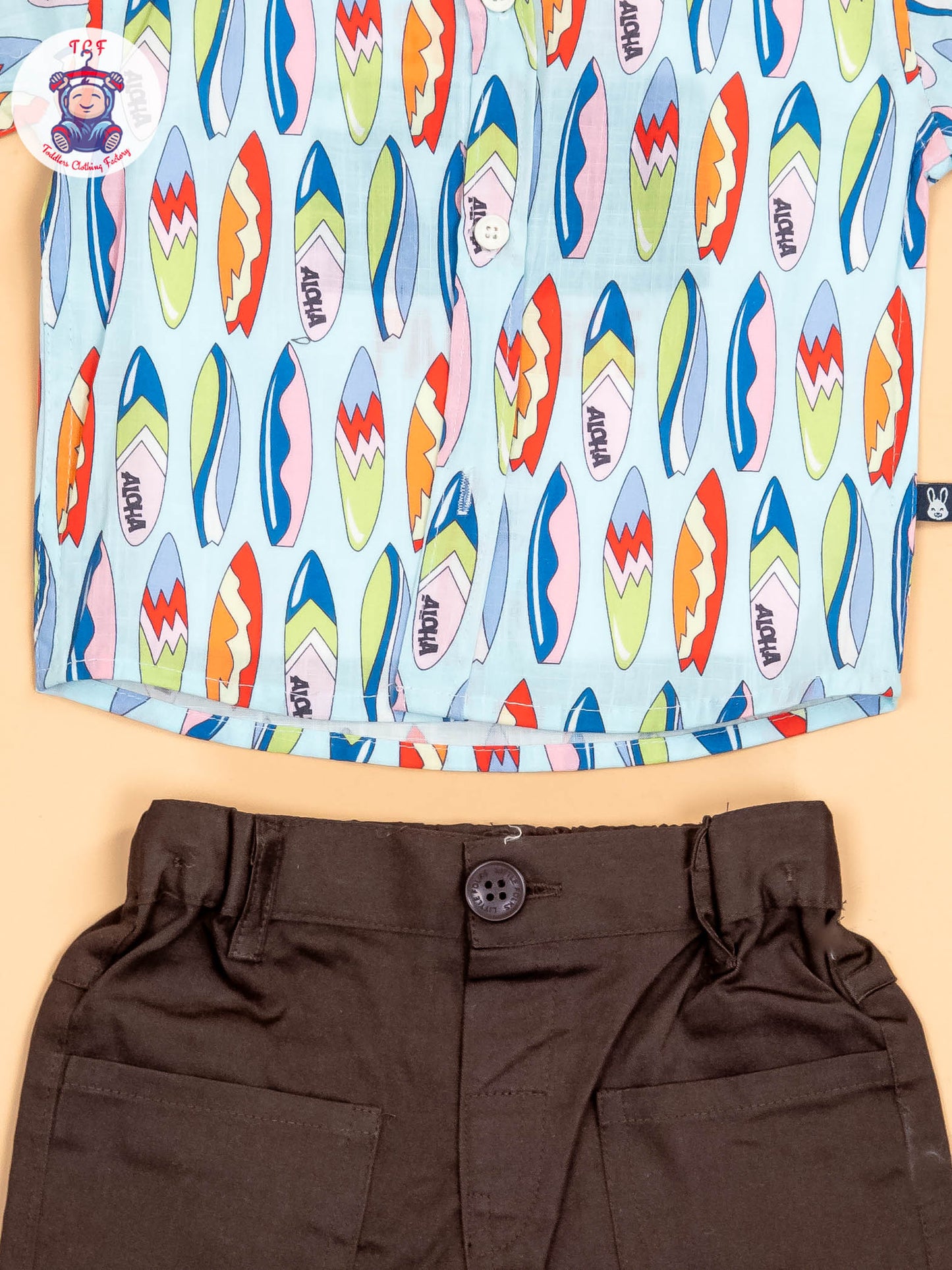 Light Blue & Brown - Shirts & Shorts