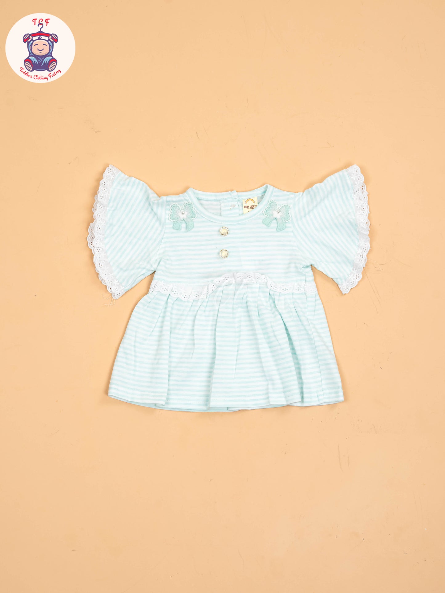 Light Blue & White Embrodiery - Girls Tunics & Shorts