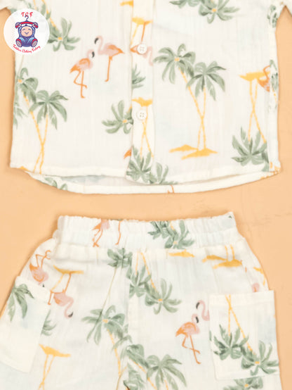 White & Green - Shirts & Shorts