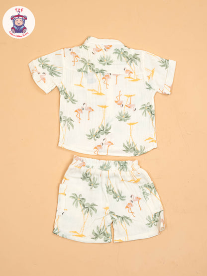 White & Green - Shirts & Shorts