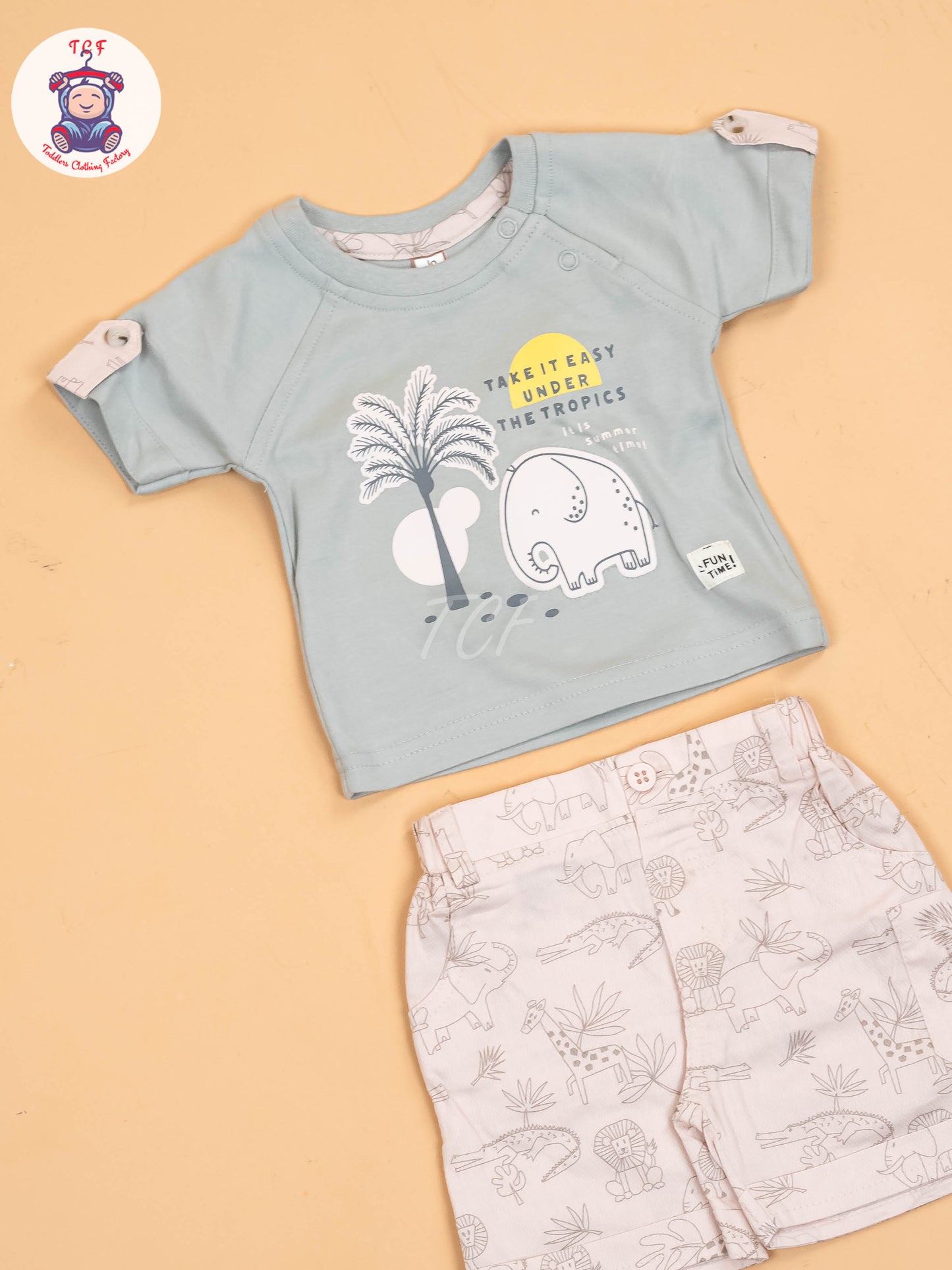 Light Blue & Cream - T-Shirts & Shorts