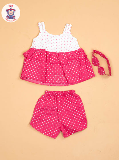 White & Pink - Girls Tunics & Shorts