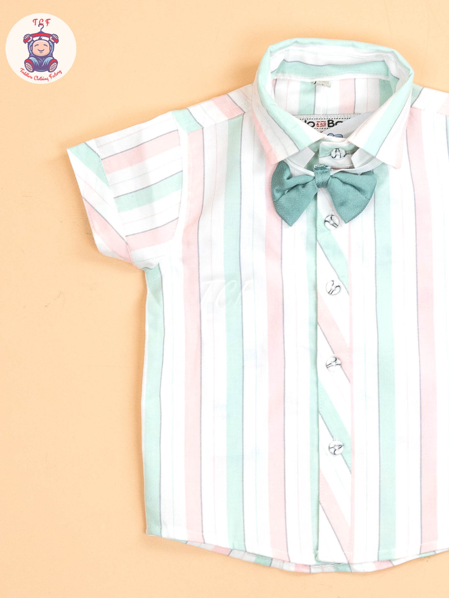 White & Pink Stripes - Boys Shirts & Shorts