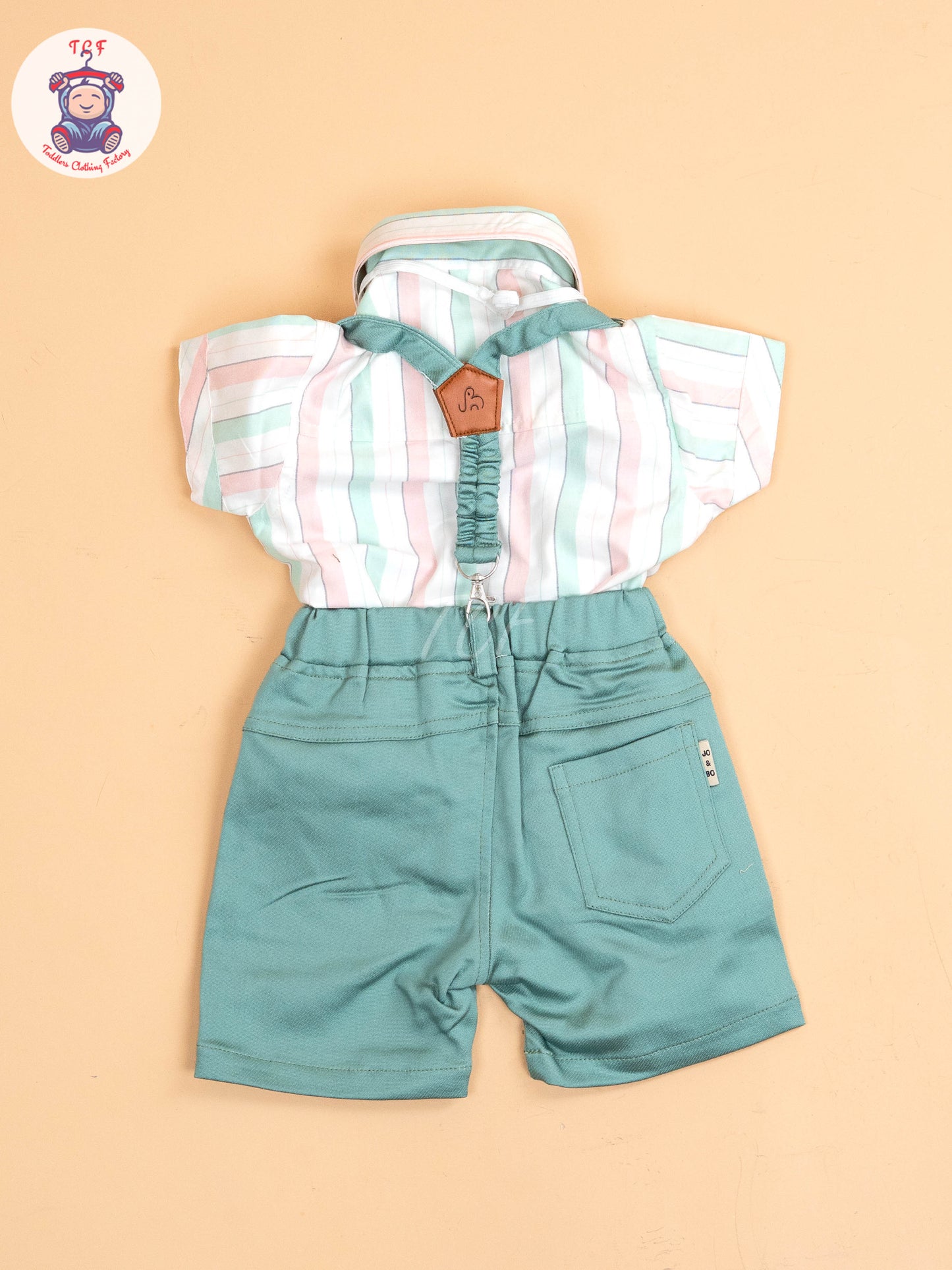 White & Pink Stripes - Boys Shirts & Shorts