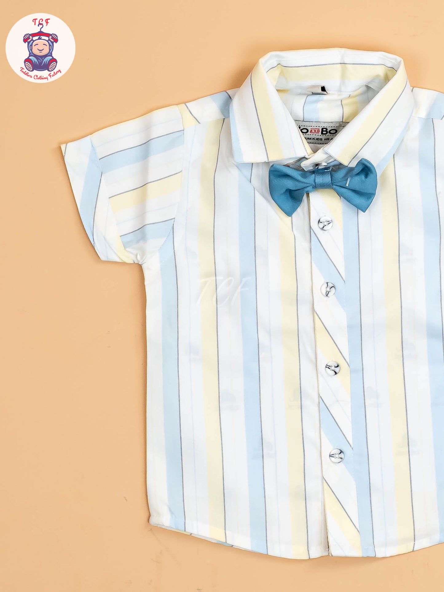 White & Blue Stripes - Boys Shirts & Shorts