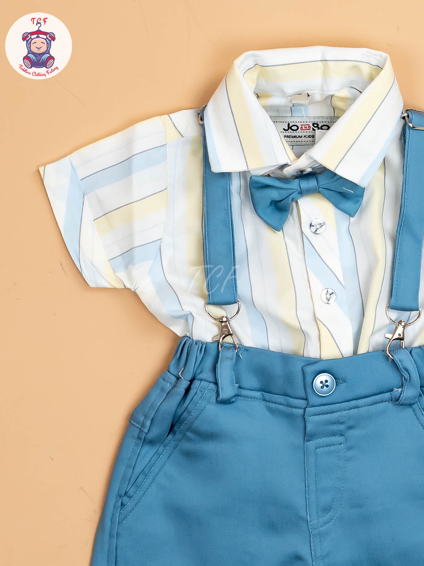 White & Blue Stripes - Boys Shirts & Shorts