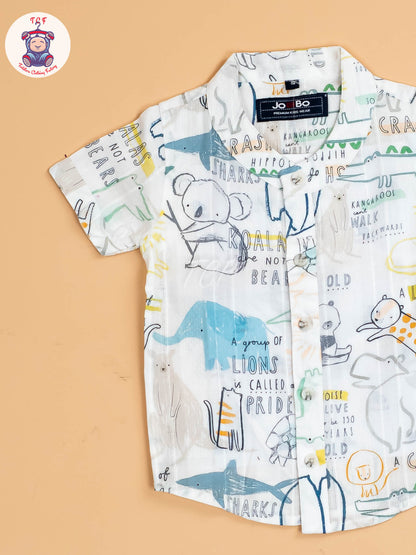 White Printed - Boys Shirts & Shorts
