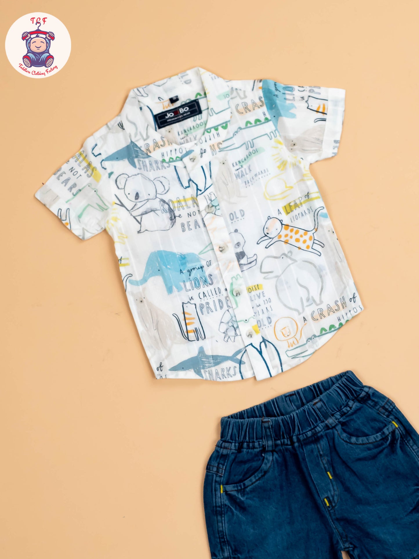 White Printed - Boys Shirts & Shorts