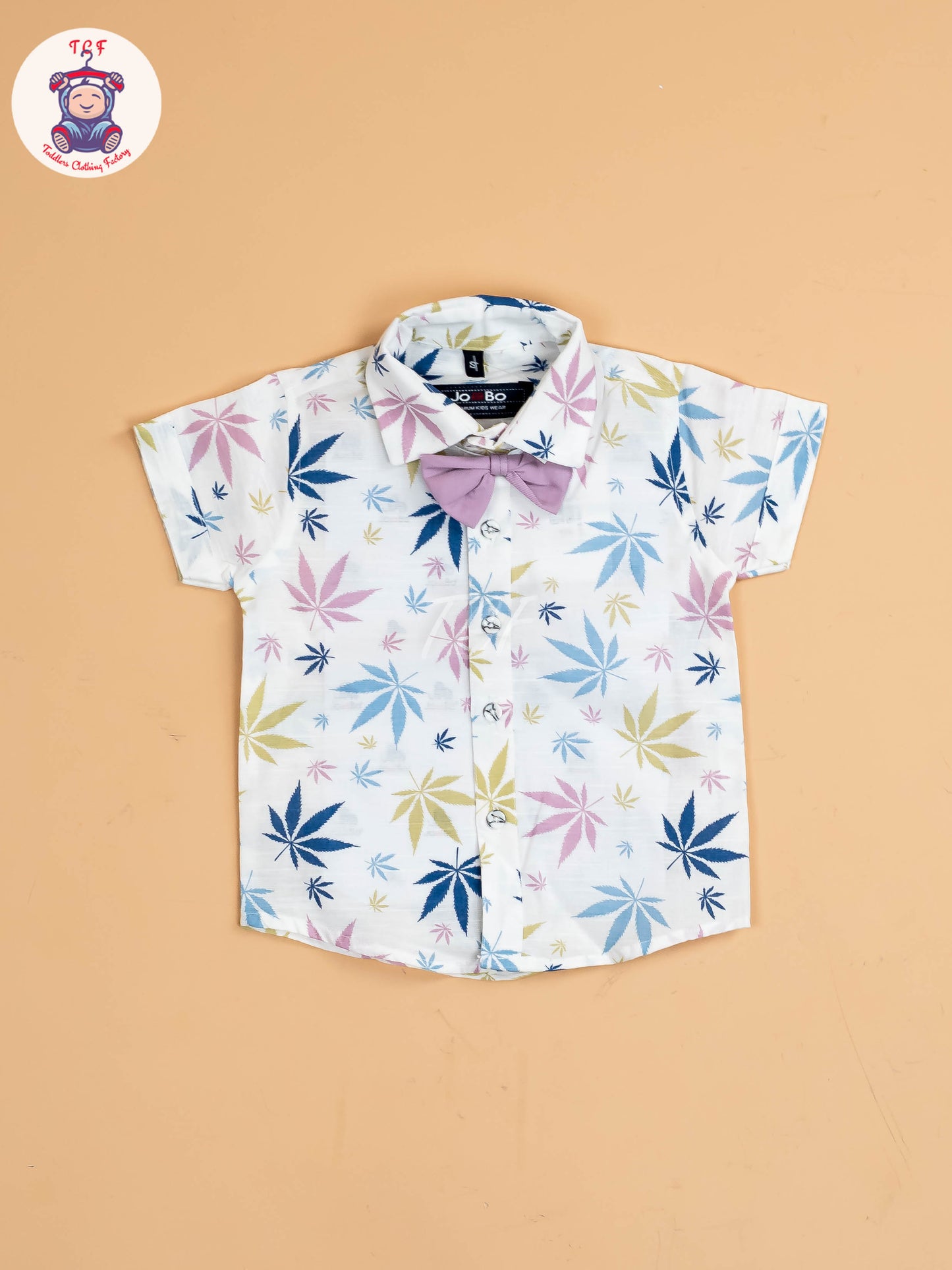 White & Purple Boys  -  Cotton Shirts & Shorts