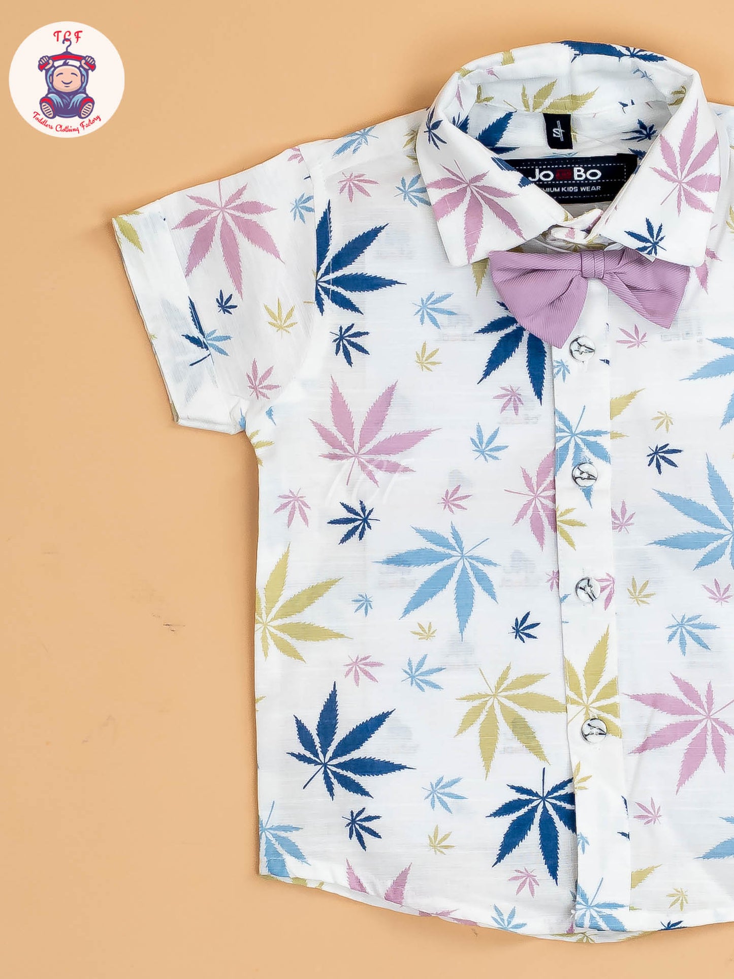 White & Purple Boys  -  Cotton Shirts & Shorts