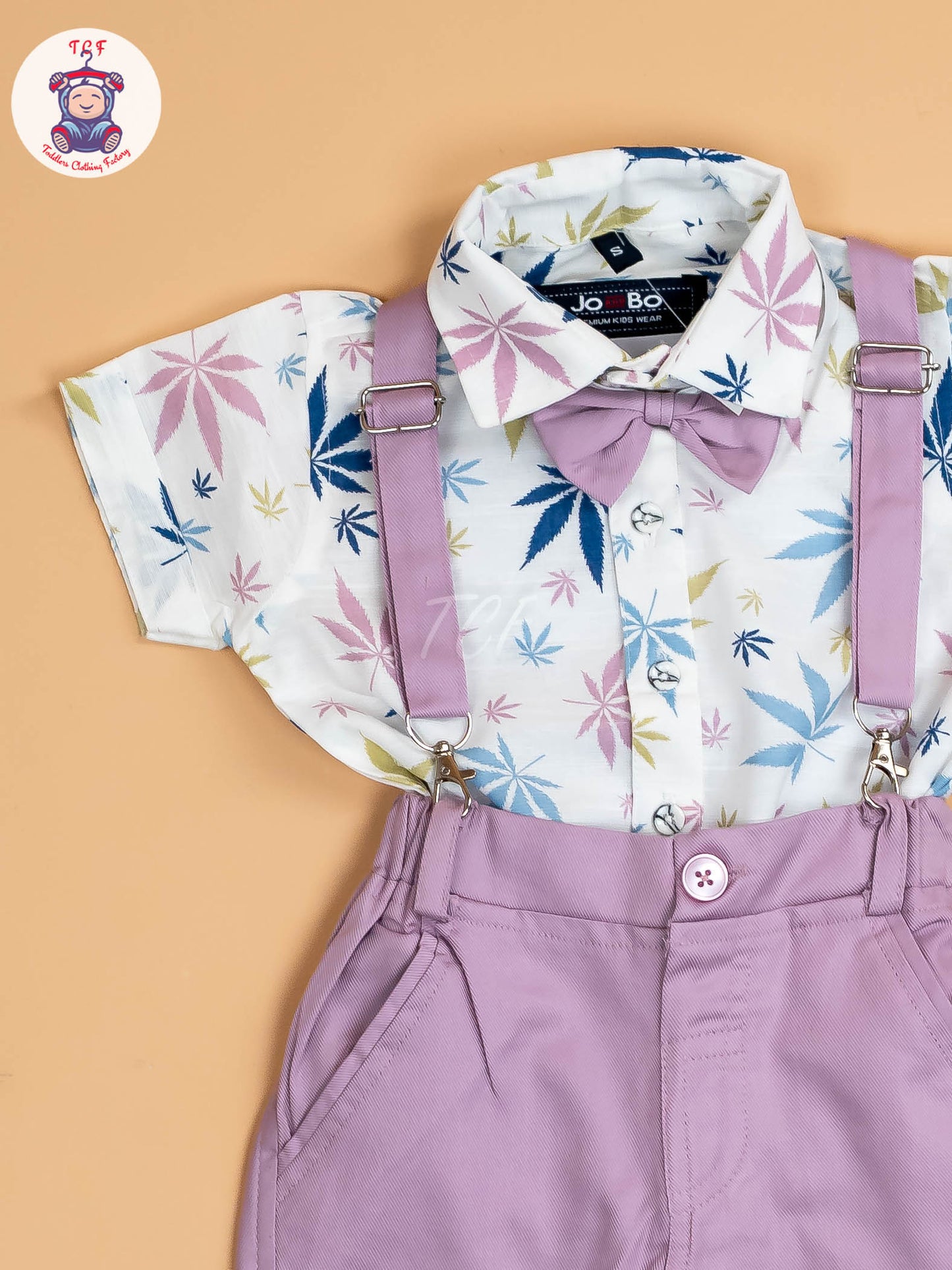 White & Purple Boys  -  Cotton Shirts & Shorts
