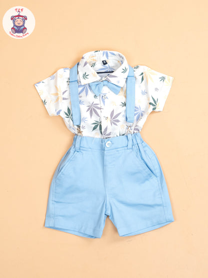 White & Blue Boys  -  Cotton Shirts & Shorts