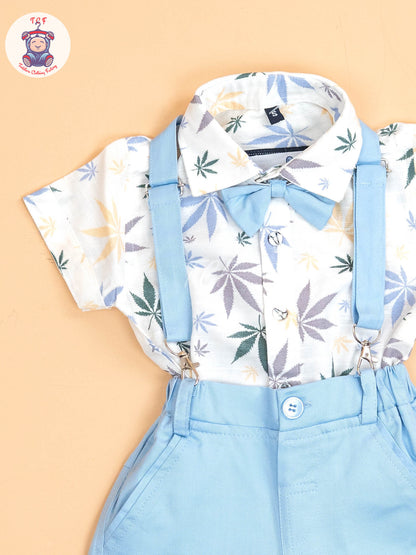 White & Blue Boys  -  Cotton Shirts & Shorts