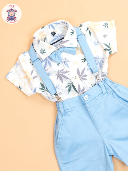 White & Blue Boys  -  Cotton Shirts & Shorts