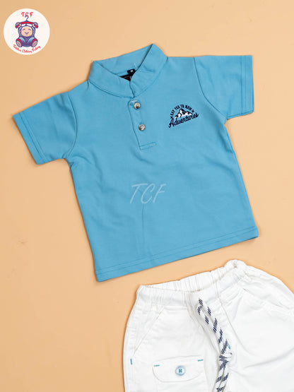 Blue & White - T-Shirts & Shorts