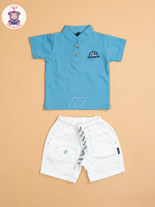 Blue & White - T-Shirts & Shorts