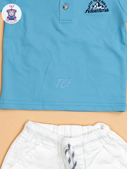 Blue & White - T-Shirts & Shorts