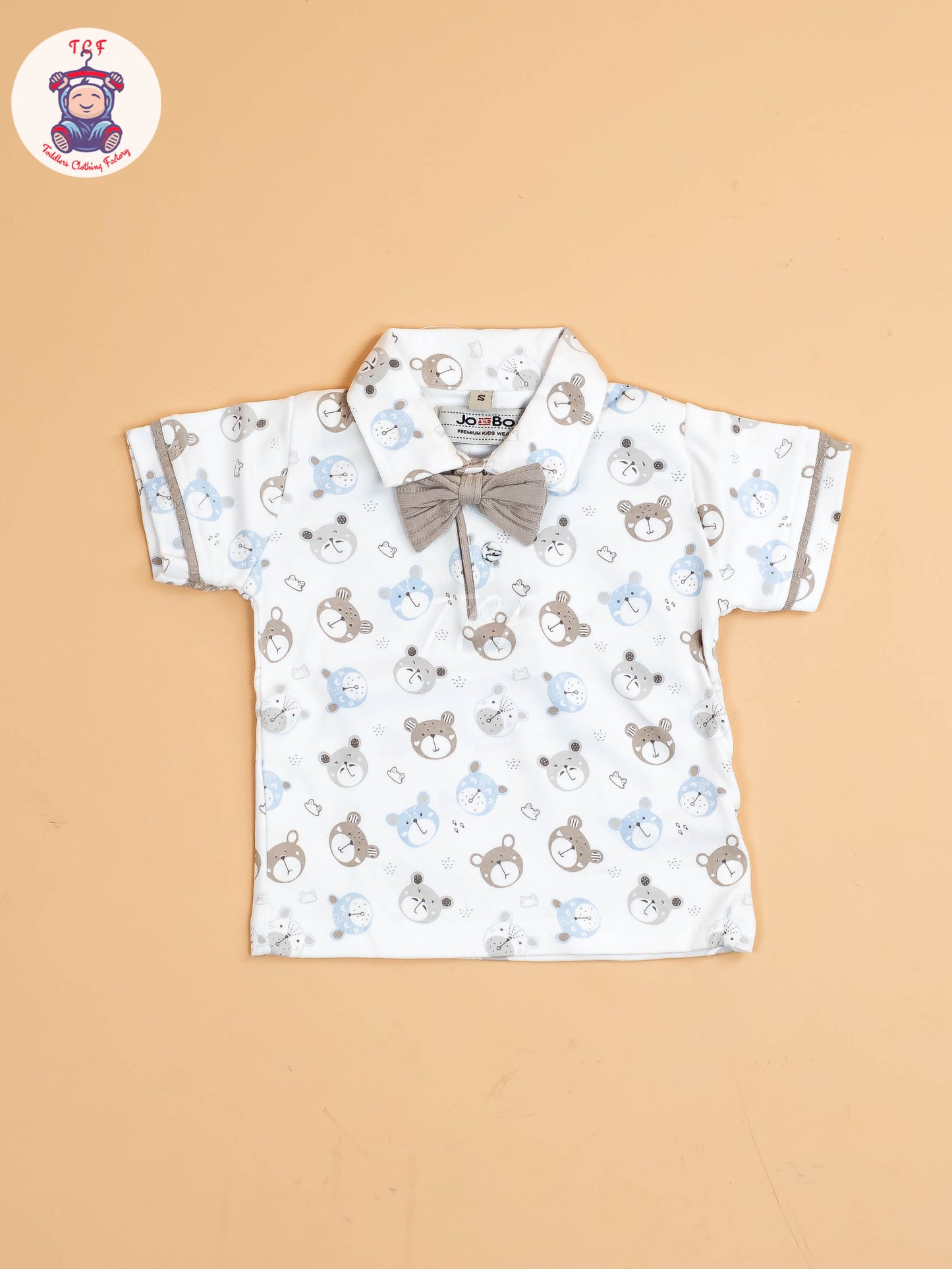 White Floral & Grey - Half Sleeves Shirts & Shorts Set With Suspender & Bow