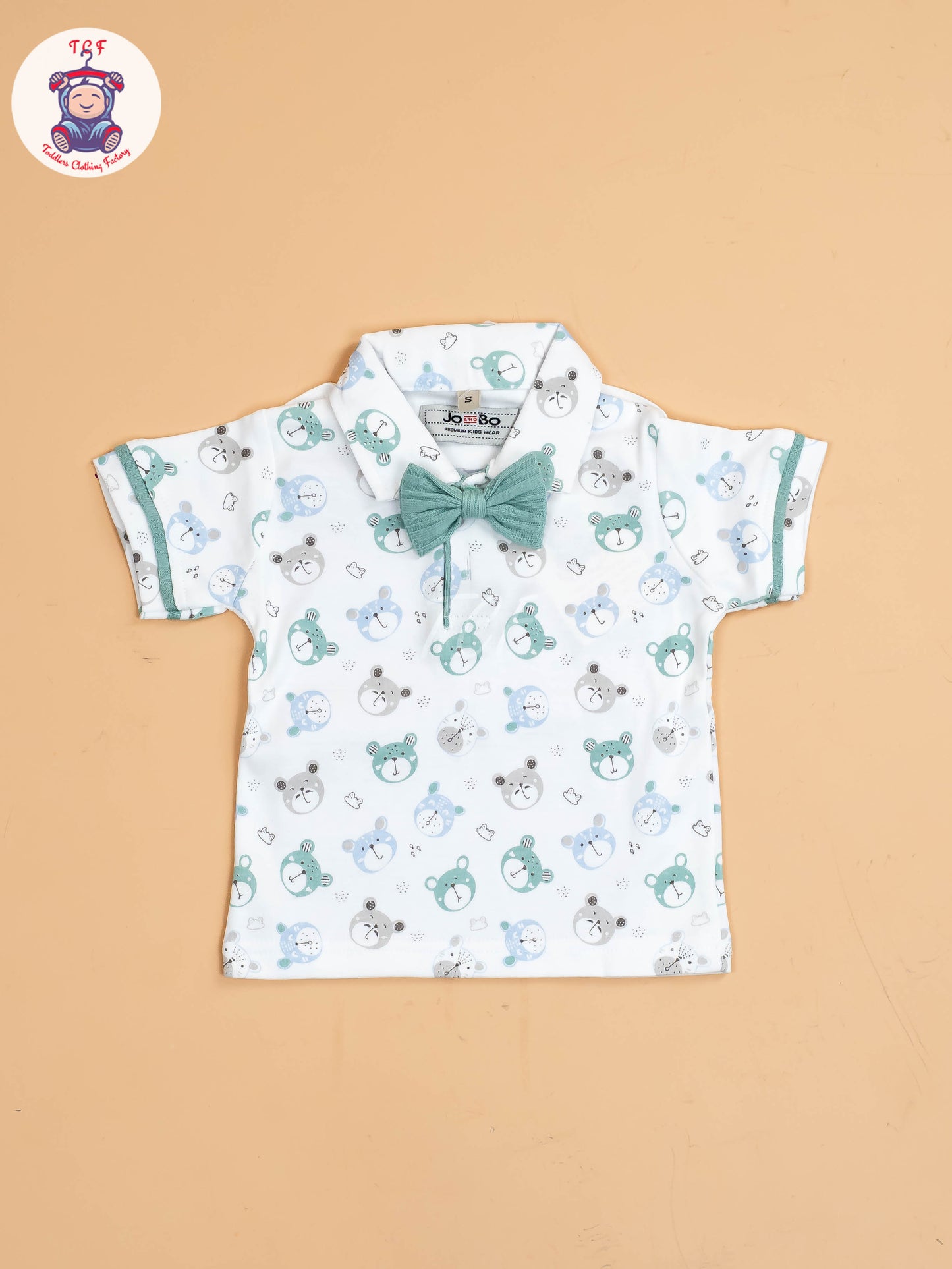 White Floral & Green - Half Sleeves Shirts & Shorts Set With Suspender & Bow