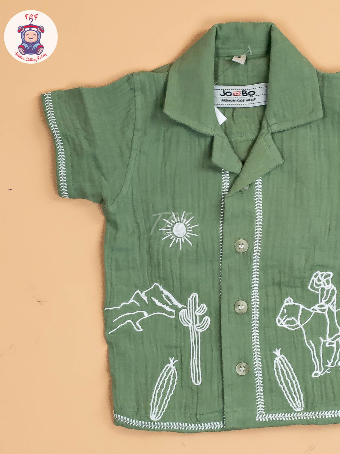 Green - Boys Readymade Cotton Shirts & Shorts