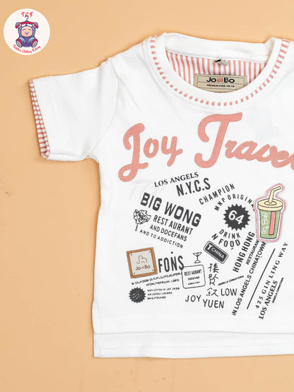 White &Pink - T-Shirts With Shirt and Shorts