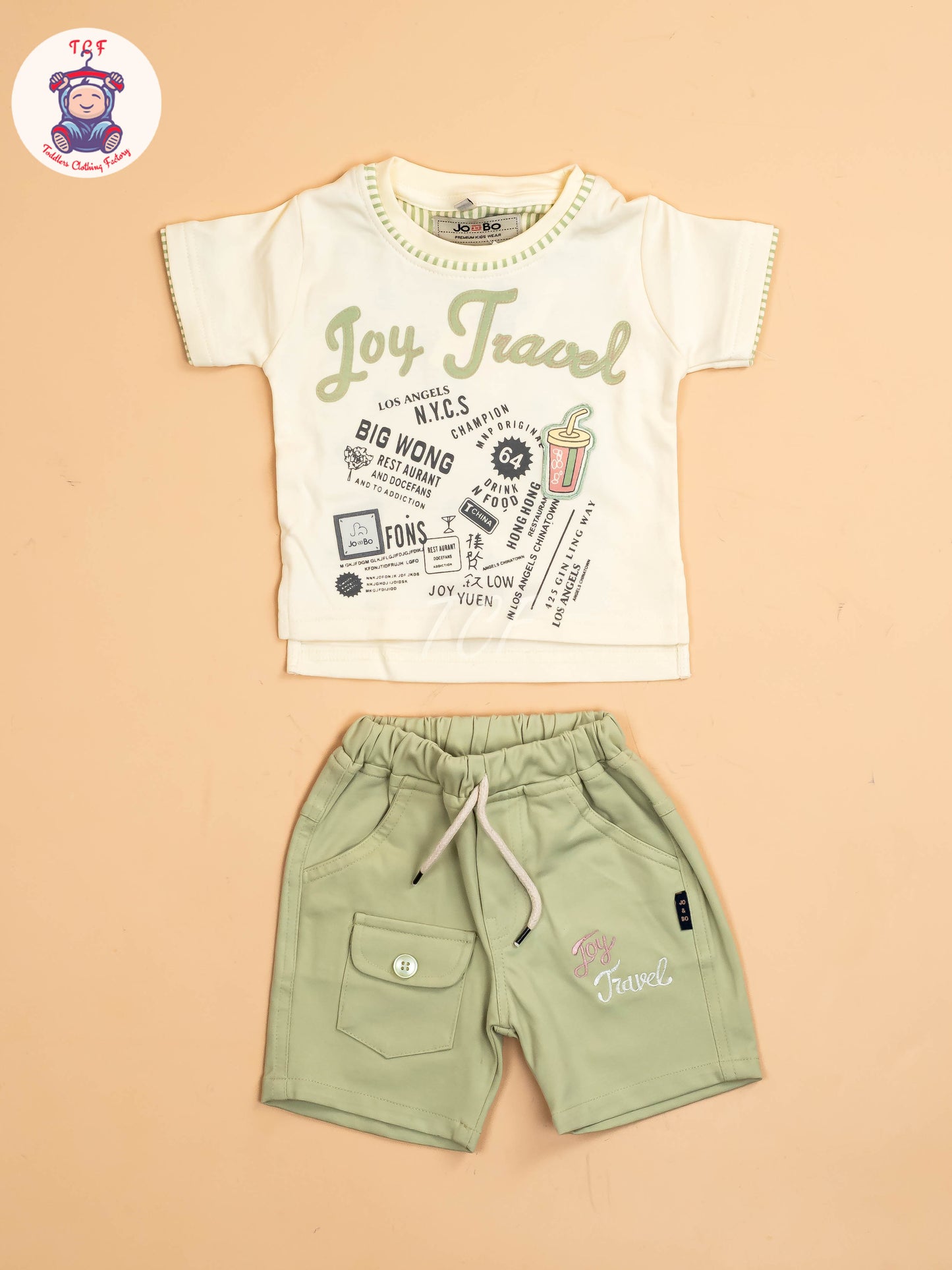White & Green - T-Shirts With Shirt and Shorts