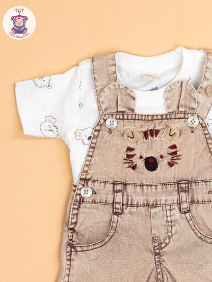 White & Brown - T-Shirts & Jumpsuits