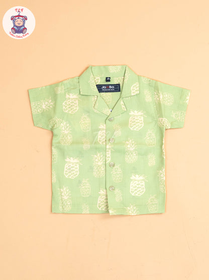 Green - T-Shirts With Shirt and Shorts