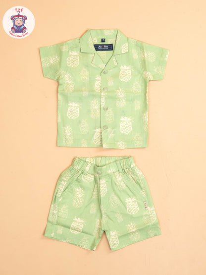 Green - T-Shirts With Shirt and Shorts