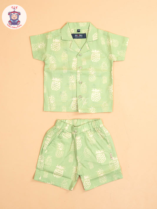 Green - T-Shirts With Shirt and Shorts