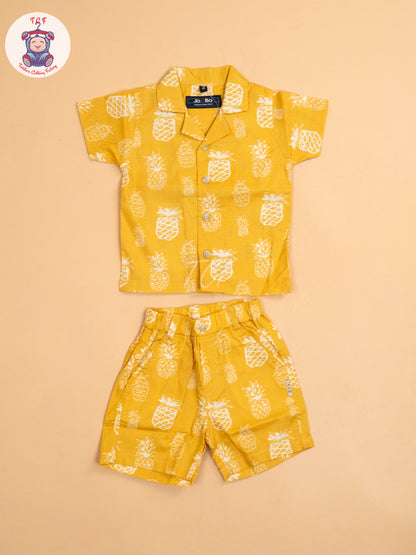 Yellow - T-Shirts With Shirt and Shorts