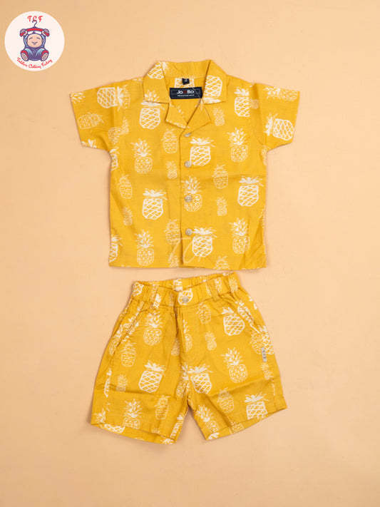 Yellow - T-Shirts With Shirt and Shorts