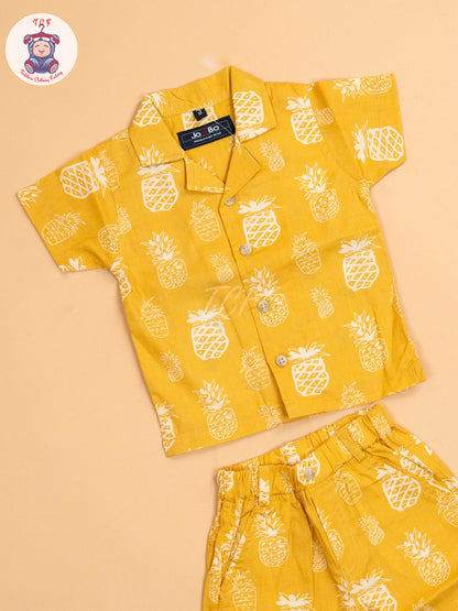 Yellow - T-Shirts With Shirt and Shorts