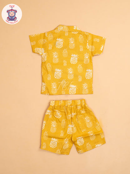 Yellow - T-Shirts With Shirt and Shorts