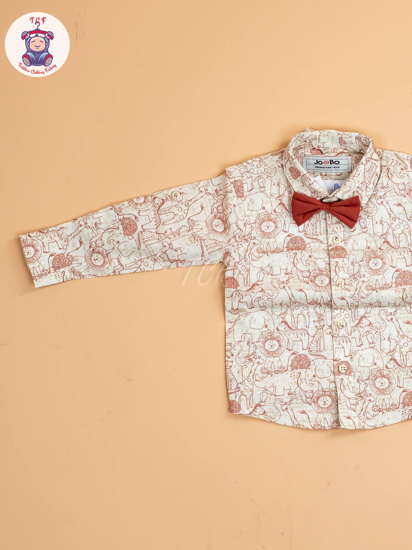 Rust - Half Sleeves Shirts & Shorts Set With Suspender & Bow