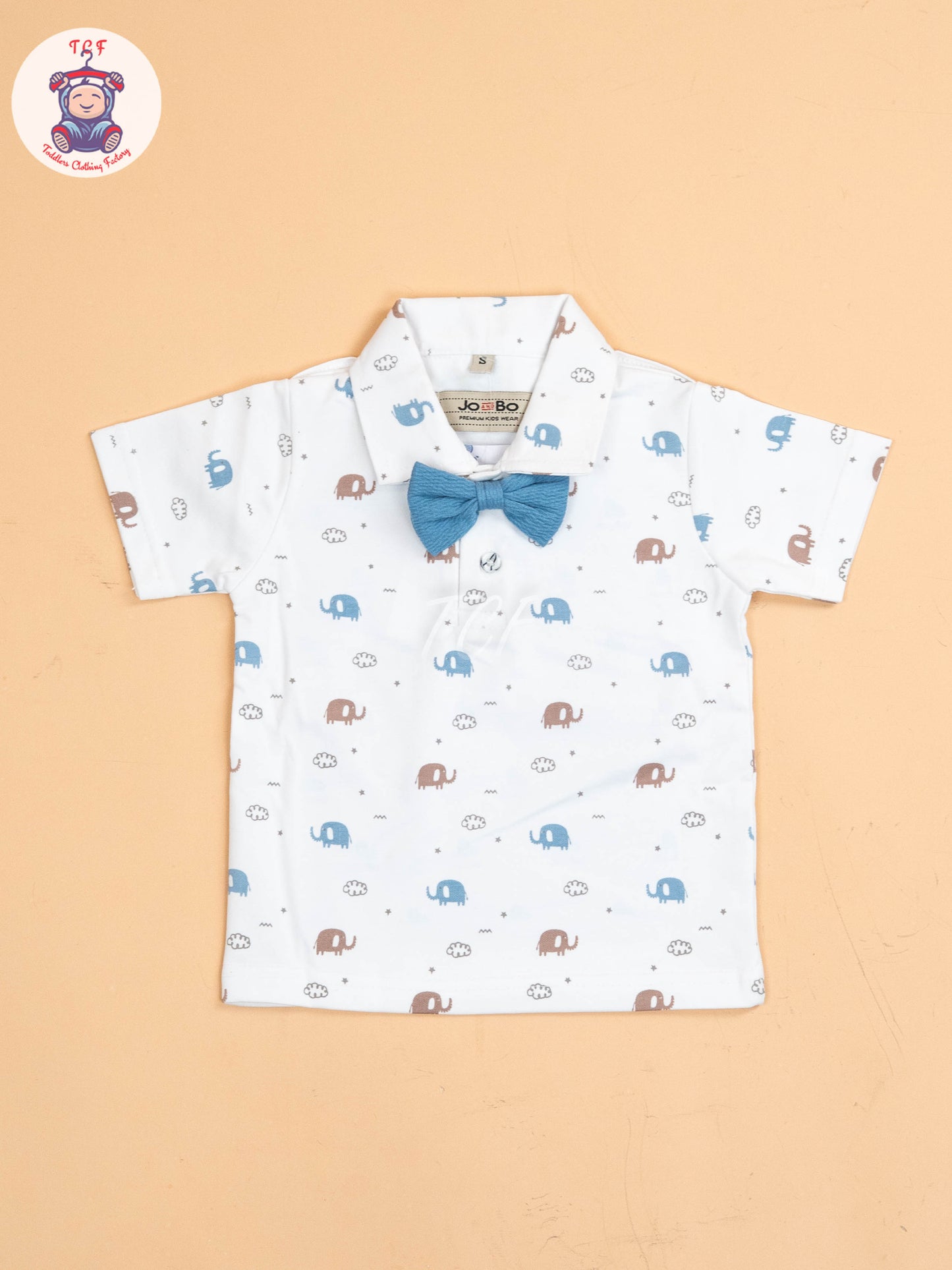 Blue -  Half Sleeves Shirts & Shorts Set With Suspender & Bow