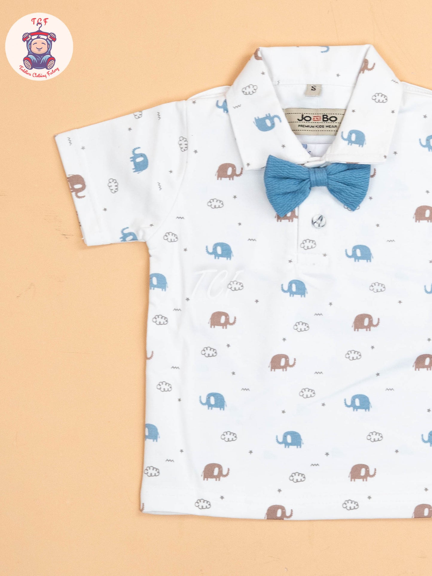 Blue -  Half Sleeves Shirts & Shorts Set With Suspender & Bow