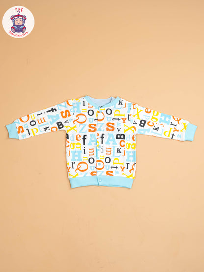 Sky -Printed Full Hand Shirt With Plain Pant