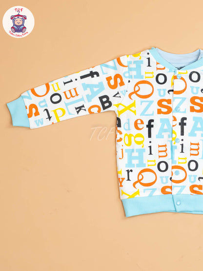 Sky -Printed Full Hand Shirt With Plain Pant