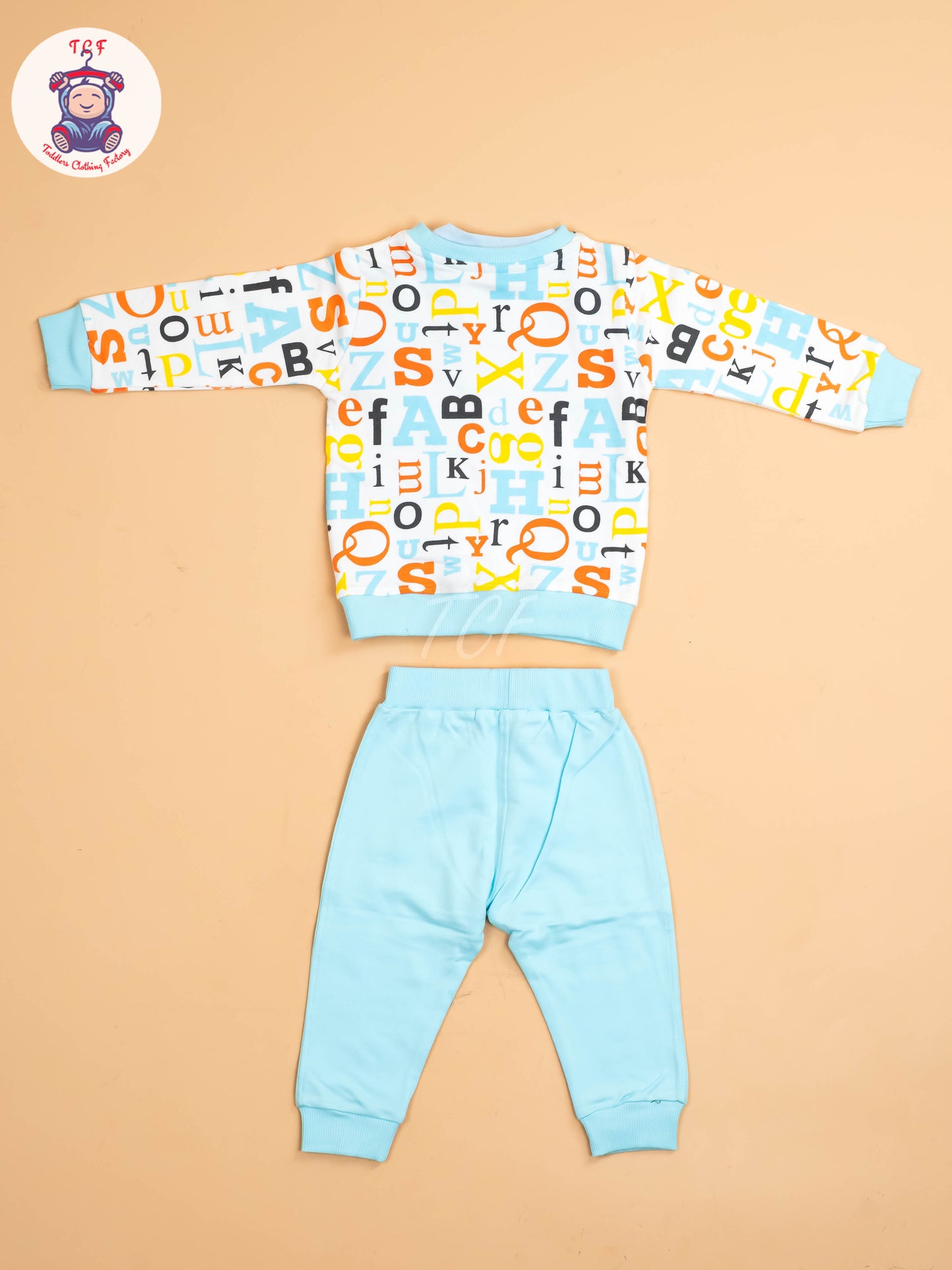 Sky -Printed Full Hand Shirt With Plain Pant
