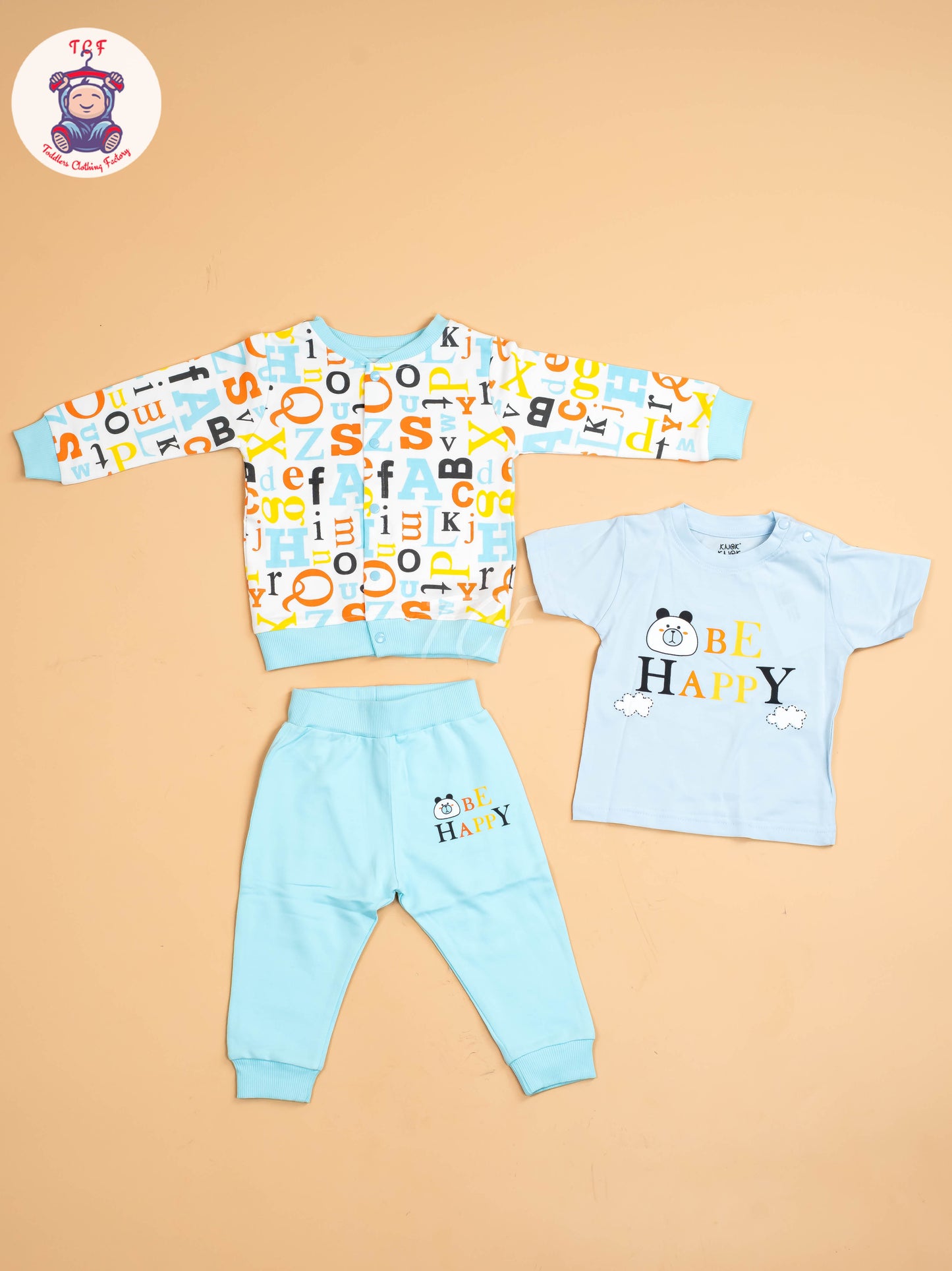 Sky -Printed Full Hand Shirt With Plain Pant