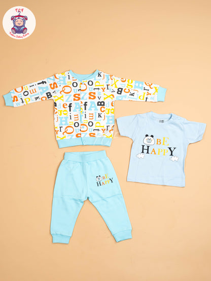 Sky -Printed Full Hand Shirt With Plain Pant