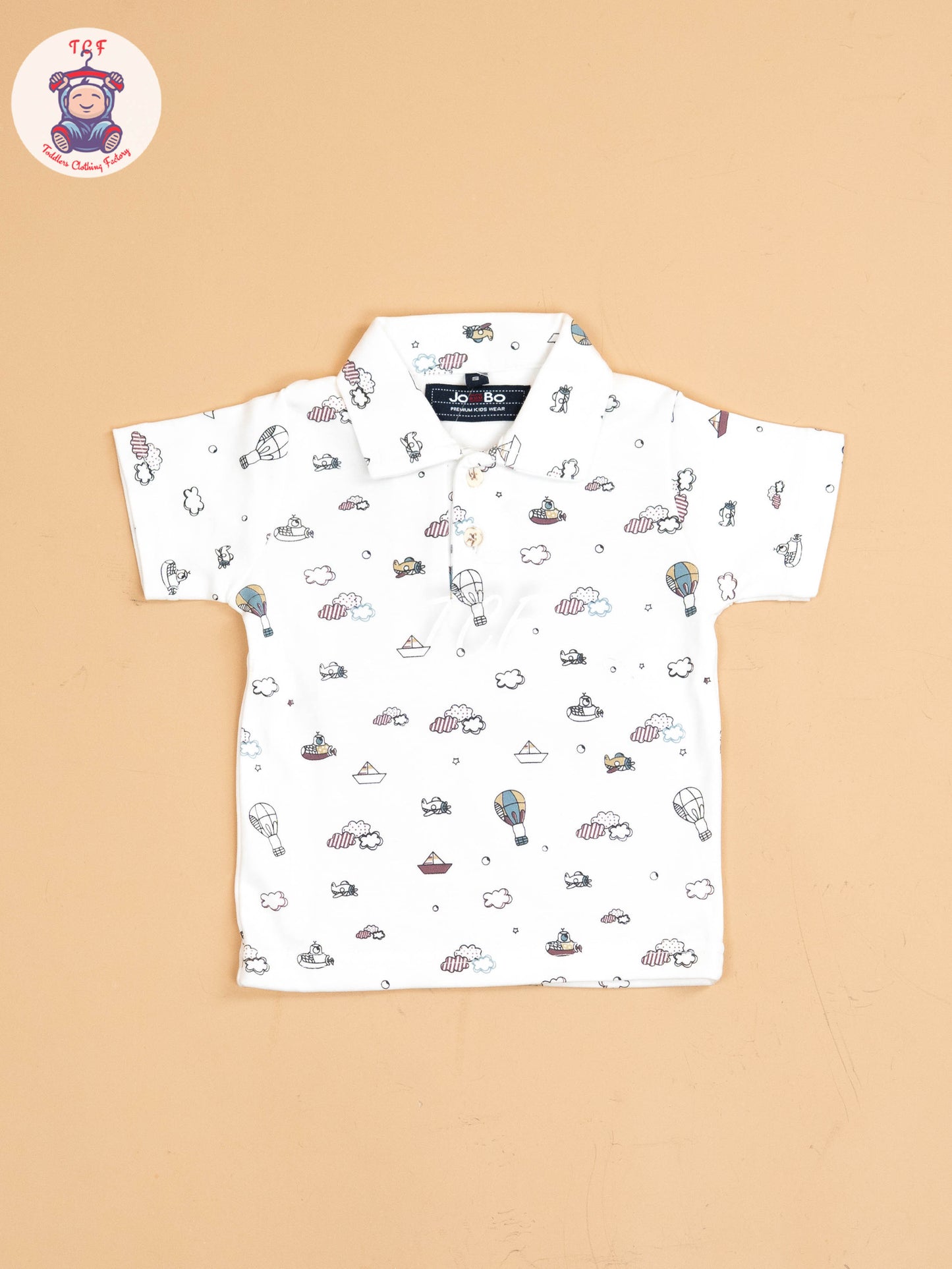 White & Rust - Half Sleeves Shirts & Shorts Set With Suspender & Bow