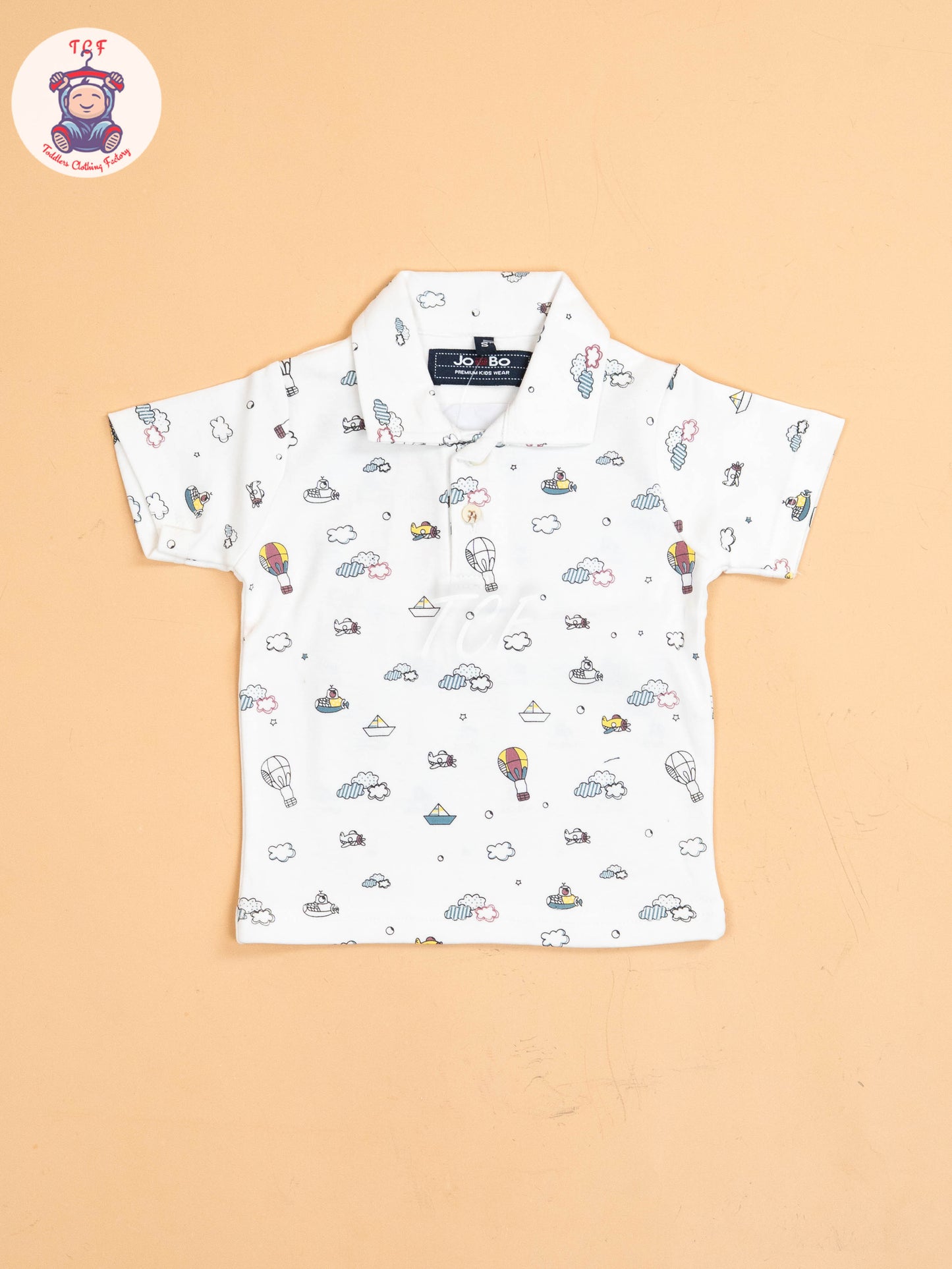 White & Blue - Half Sleeves Shirts & Shorts Set With Suspender & Bow