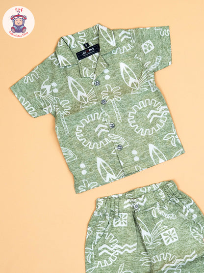 Green  - Rocket Boys Readymade Cotton Shirts & Shorts
